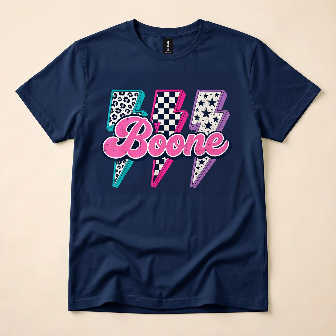 Retro Boone Vibes Vintage Sunset Badge T-Shirt - photo 2