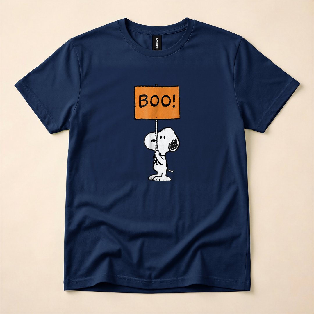 Snoopy Boo Ghost Peanuts Halloween T-Shirt - photo 2