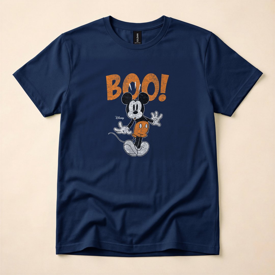 Mickey Mouse Scared Boo Halloween Fright T-Shirt - photo 2