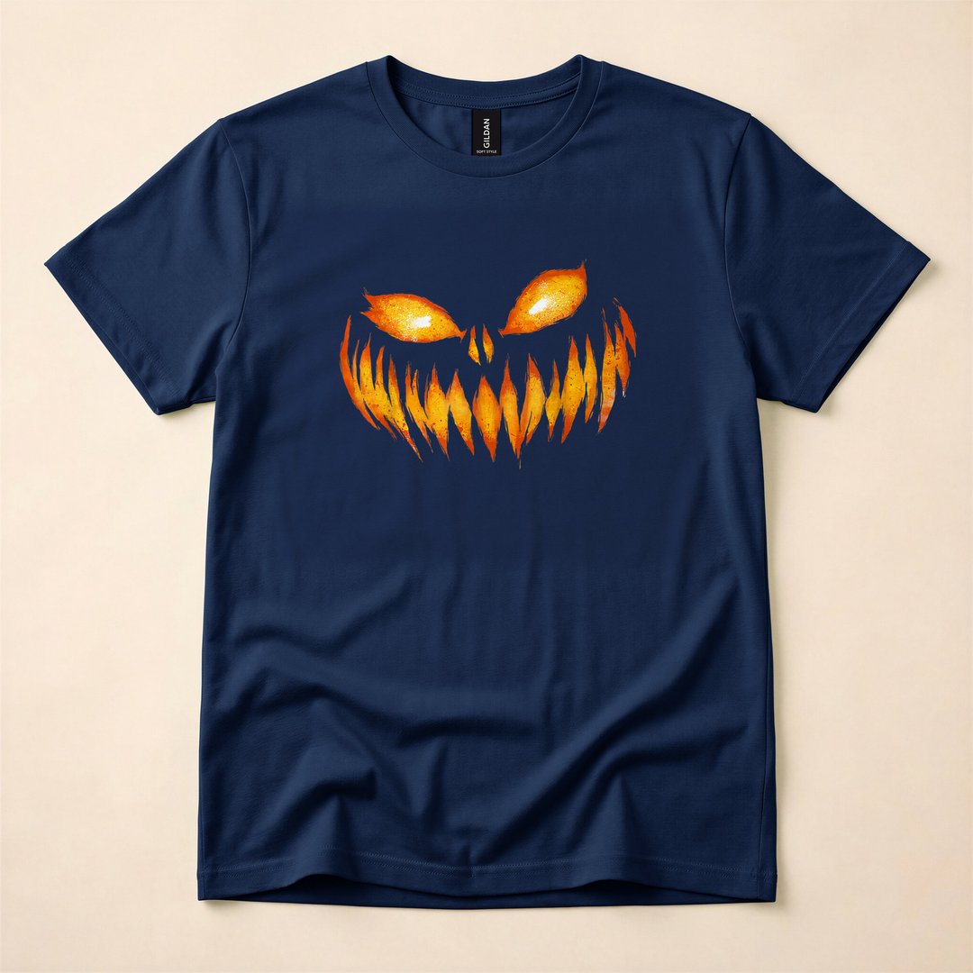 Scary Jack-o'-Lantern Carved Pumpkin Face T-Shirt - photo 2