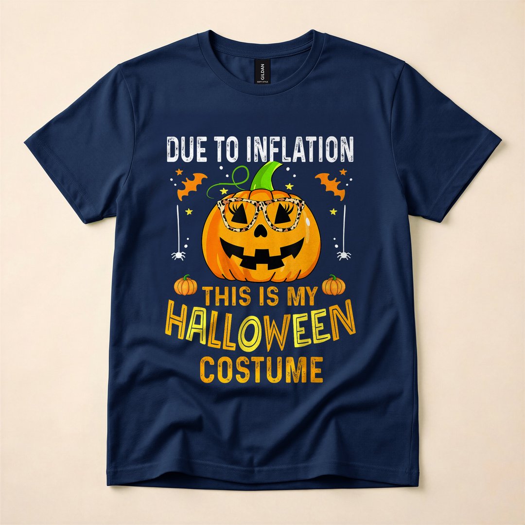 Smiling Jack-o-Lantern Pumpkin Halloween Costume T-Shirt - photo 2