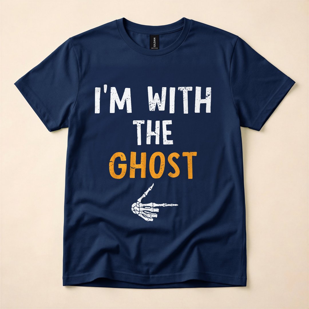 I'm With the Ghost Matching Couple Halloween Costume T-Shirt - photo 2