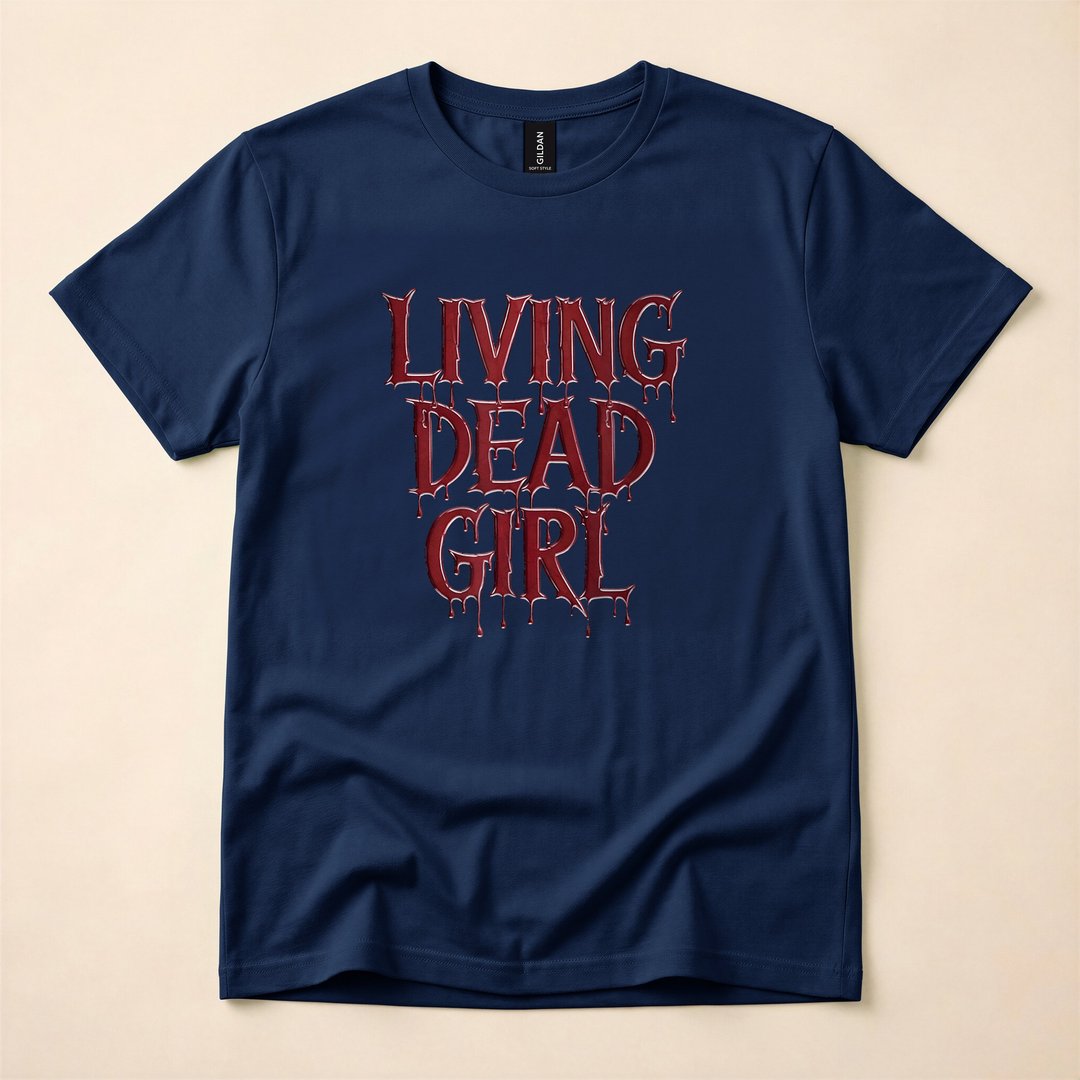 Dripping Blood Living Dead Girl Zombie Halloween T-Shirt - photo 2