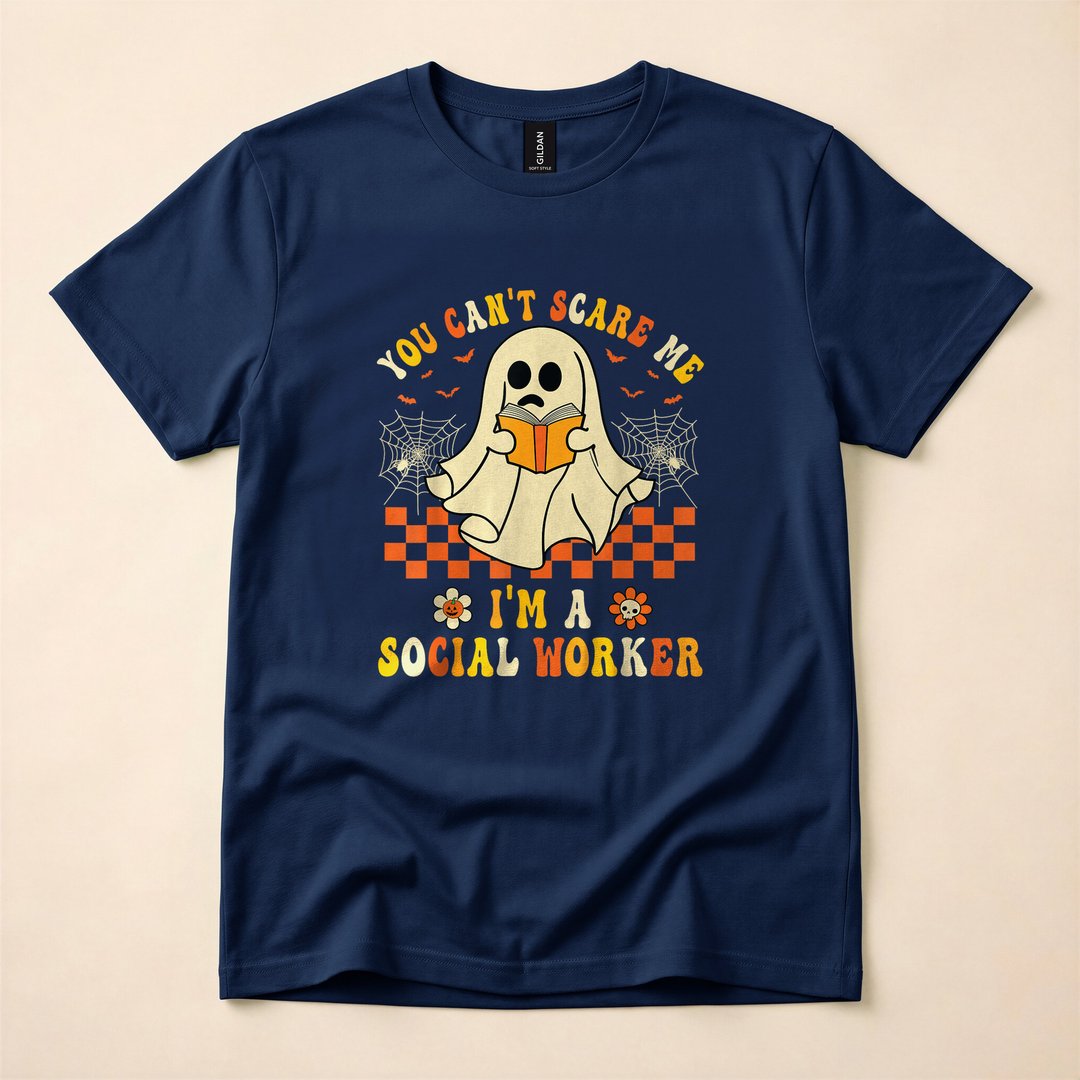 You Can't Scare Me I'm A School Social Worker Halloween T-Shirt - photo 2
