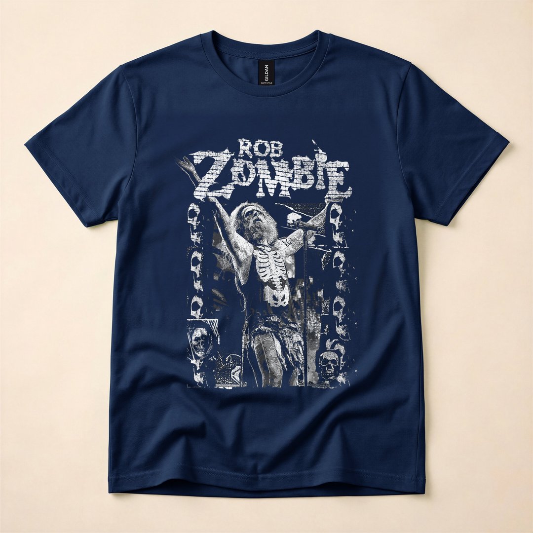 Rob Zombie Skulls Horror Rock Halloween T-Shirt - photo 2