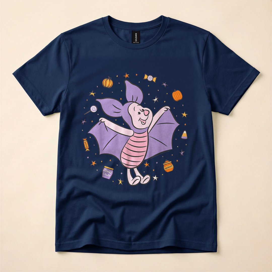Winnie the Pooh Piglet Trick-or-Treat Candy Halloween T-Shirt - photo 2