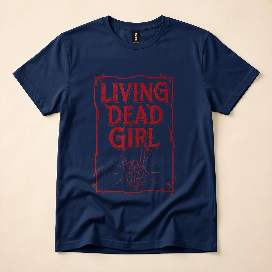 Living Dead Girl Vintage Zombie Rock Halloween T-Shirt - photo 2