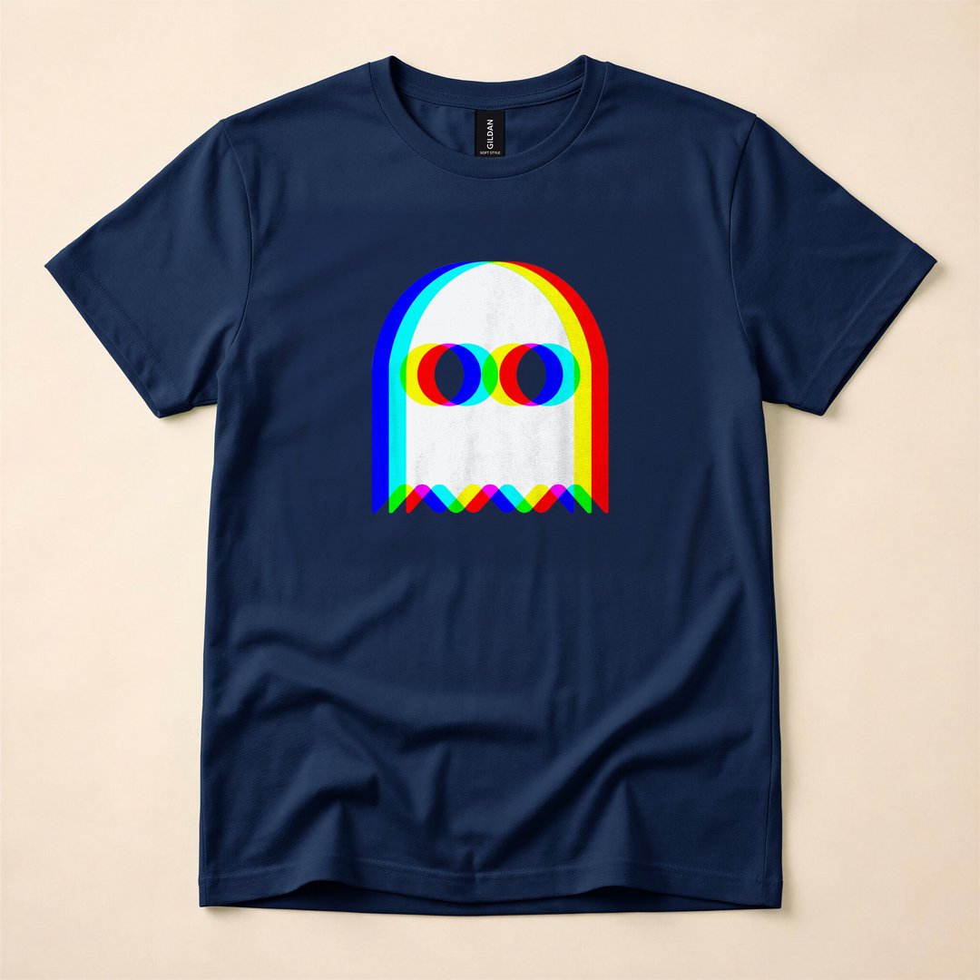 Trippy Vaporwave Ghost Halloween Rave Party T-Shirt - photo 2