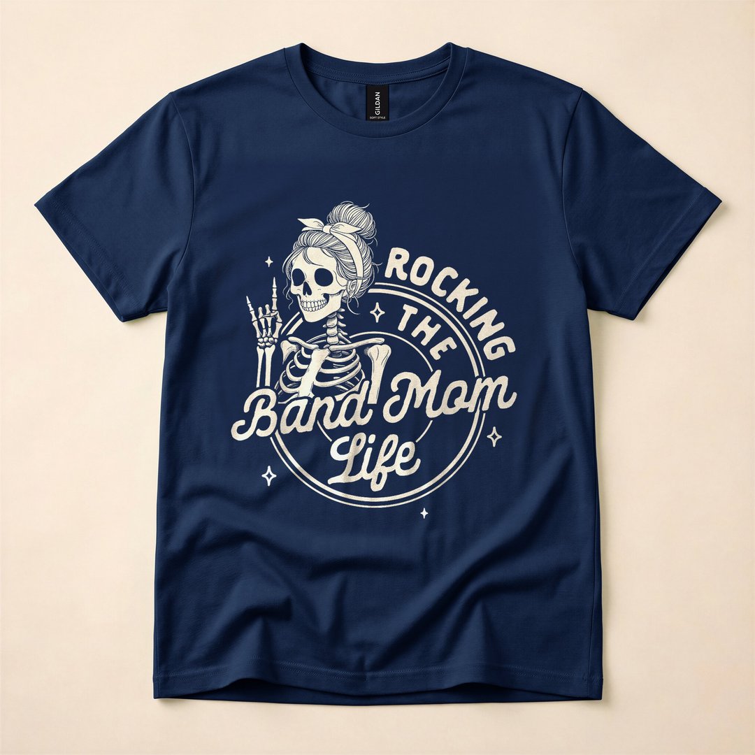 Band Mom Skeleton Rocking Mom Life Halloween T-Shirt - photo 2