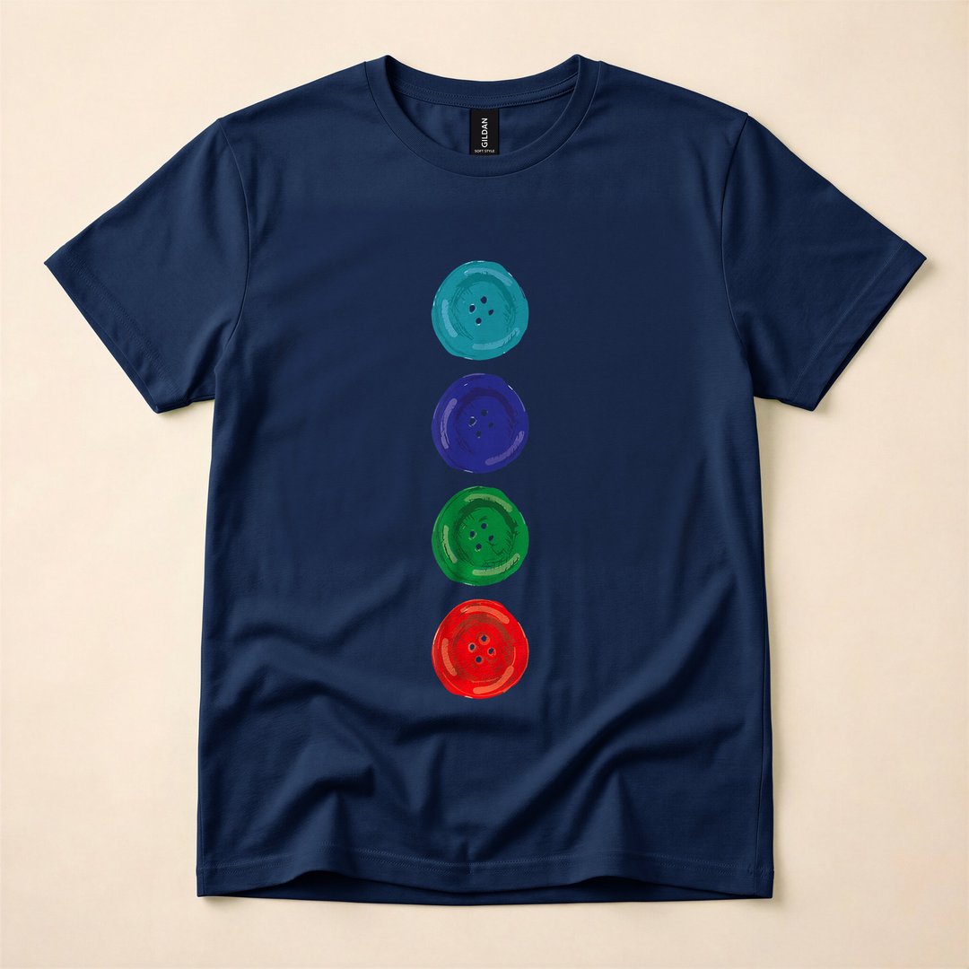 Groovy Blue Cat Four Buttons Halloween Costume T-Shirt - photo 2