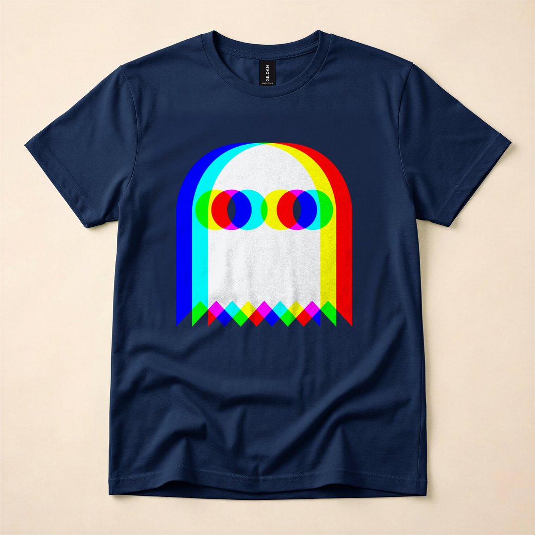 Trippy Vaporwave Ghost Techno Rave Halloween T-Shirt - photo 2