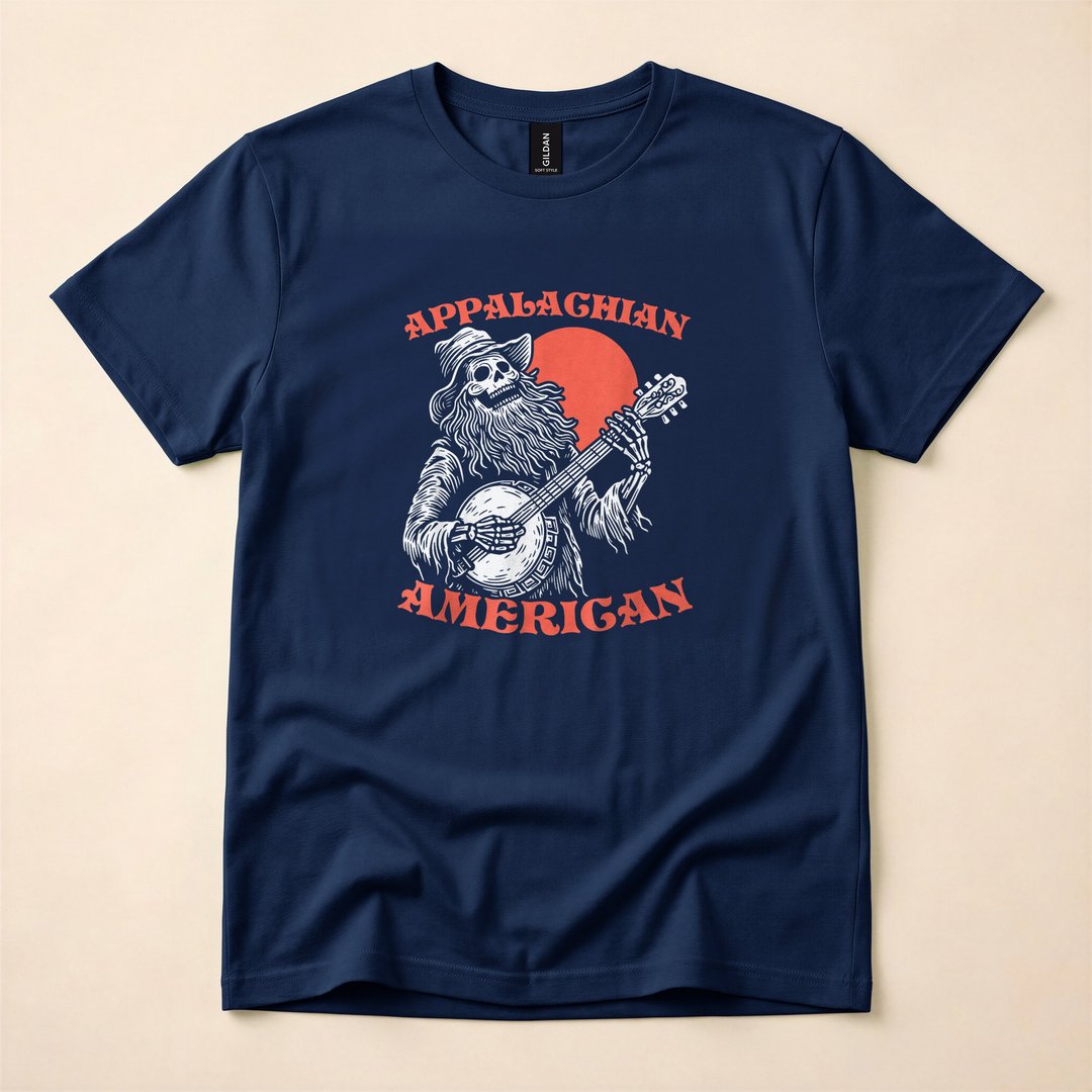 Appalachian Skeleton Banjo Player Bluegrass T-Shirt - photo 2