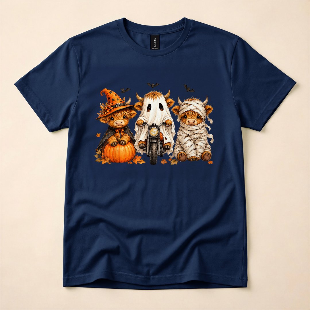 Spooky Highland Cow Fall Halloween T-Shirt - photo 2