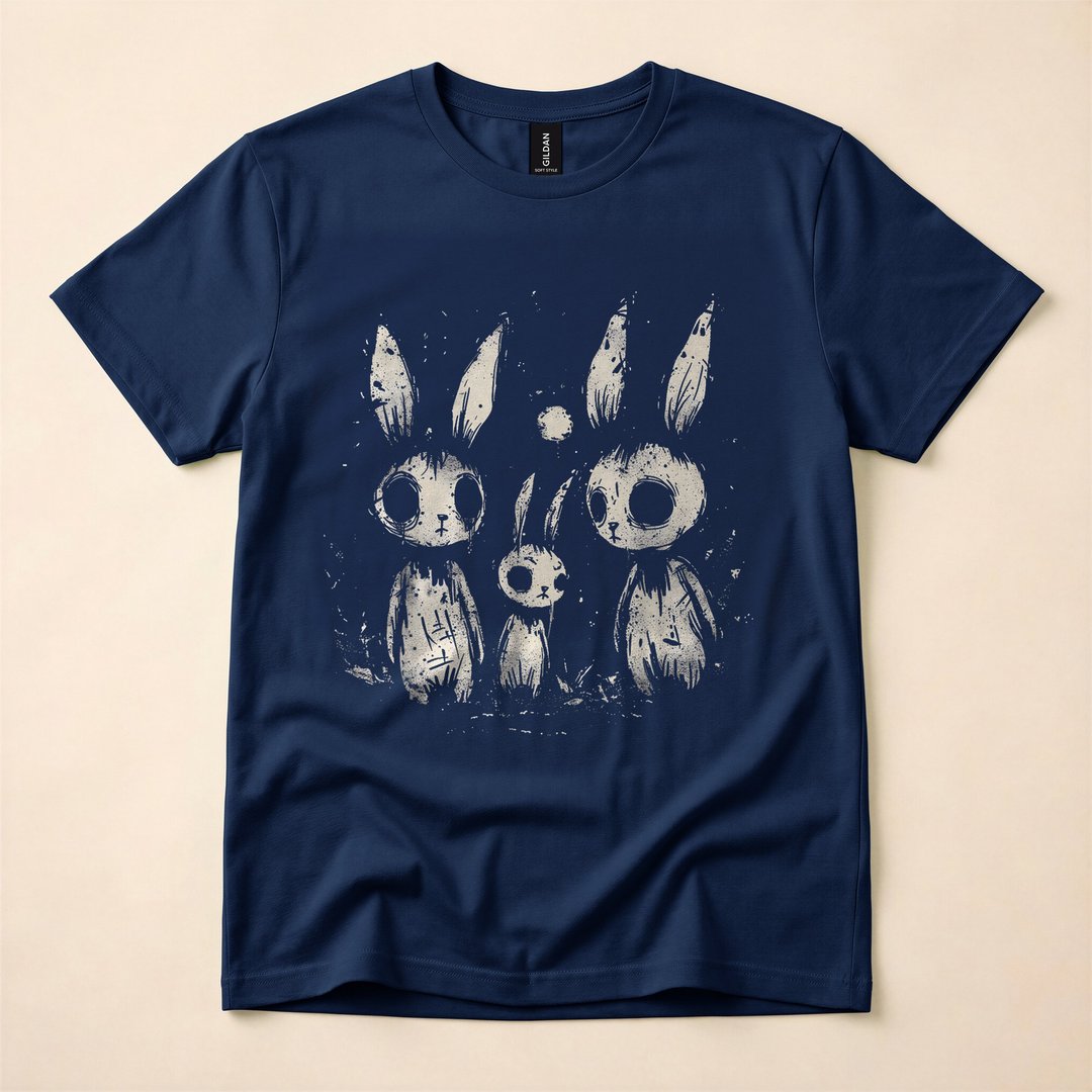 Creepy Cute Bunny Horror Goth Grunge T-Shirt - photo 2