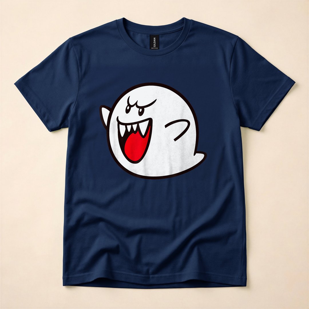 Super Mario Boo Spooky Ghost Halloween T-Shirt - photo 2