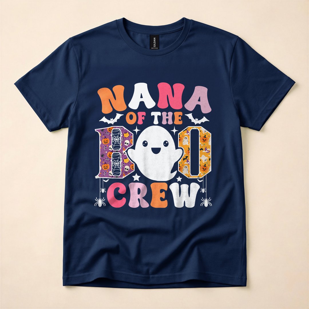 Nana Of The Boo Crew Funny Ghost Halloween T-Shirt - photo 2