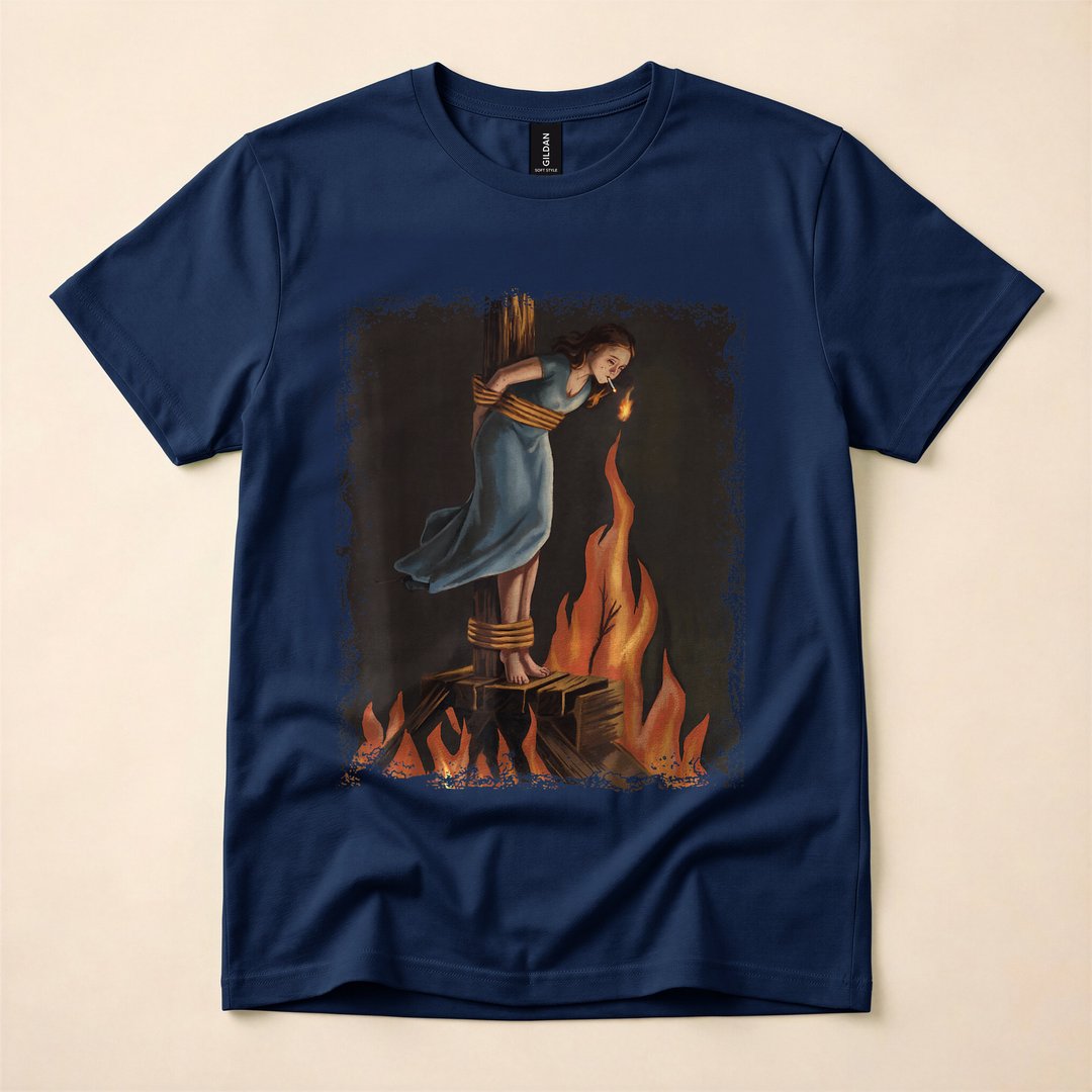 Occult Witch Lighting Flames Feminist T-Shirt - photo 2