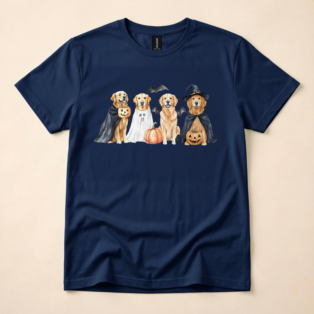 Golden Retriever Ghost Boo Witch Halloween Dog T-Shirt - photo 2