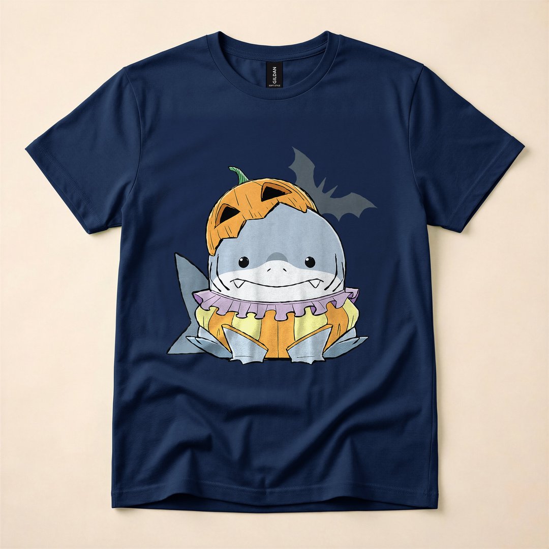 Jeff the Land Shark Pumpkin Costume Halloween T-Shirt - photo 2