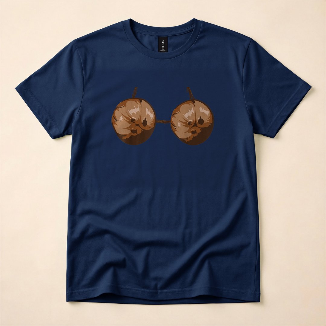 Coconut Bra Funny Last-Minute Halloween Costume T-Shirt - photo 2