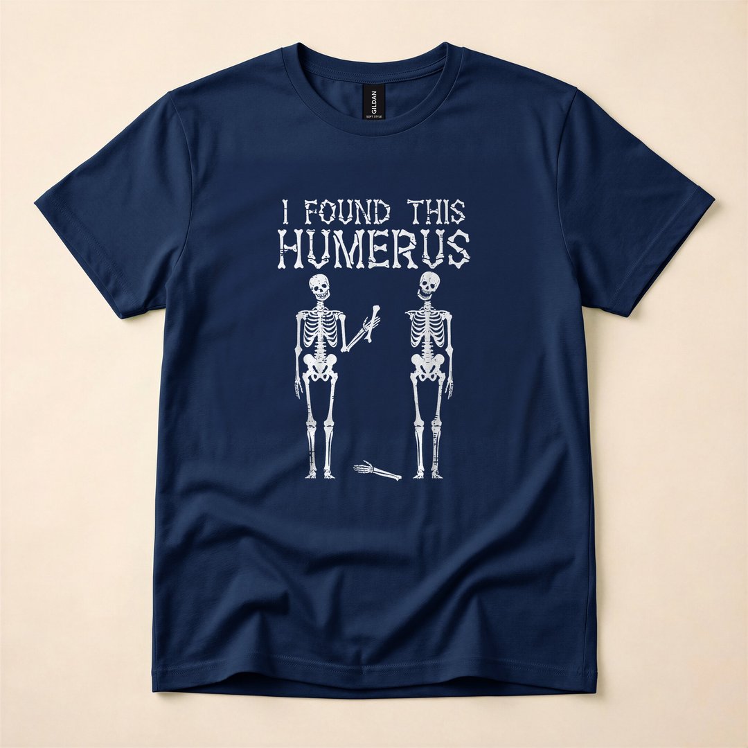 I Found This Humerus Funny Skeleton Halloween T-Shirt - photo 2