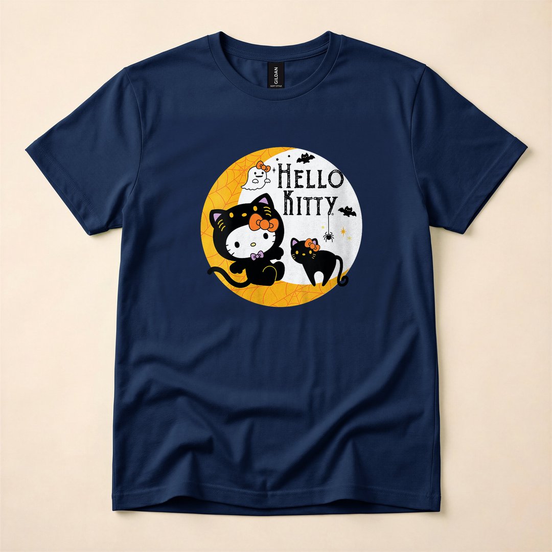 Hello Kitty Halloween Moon Ghost and Black Cat T-Shirt - photo 2