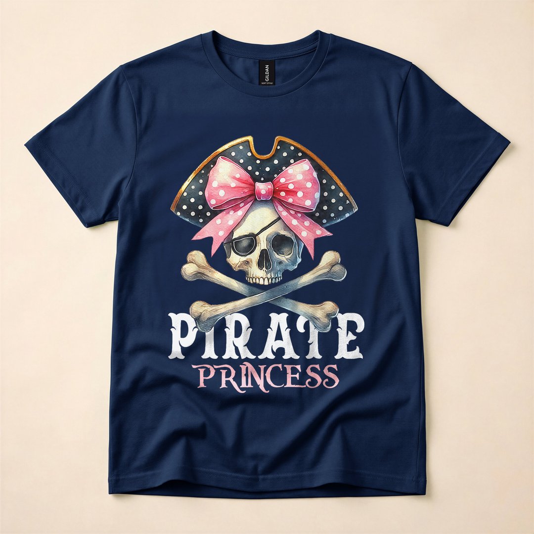 Pirate Princess Coquette Bow Halloween Costume T-Shirt - photo 2