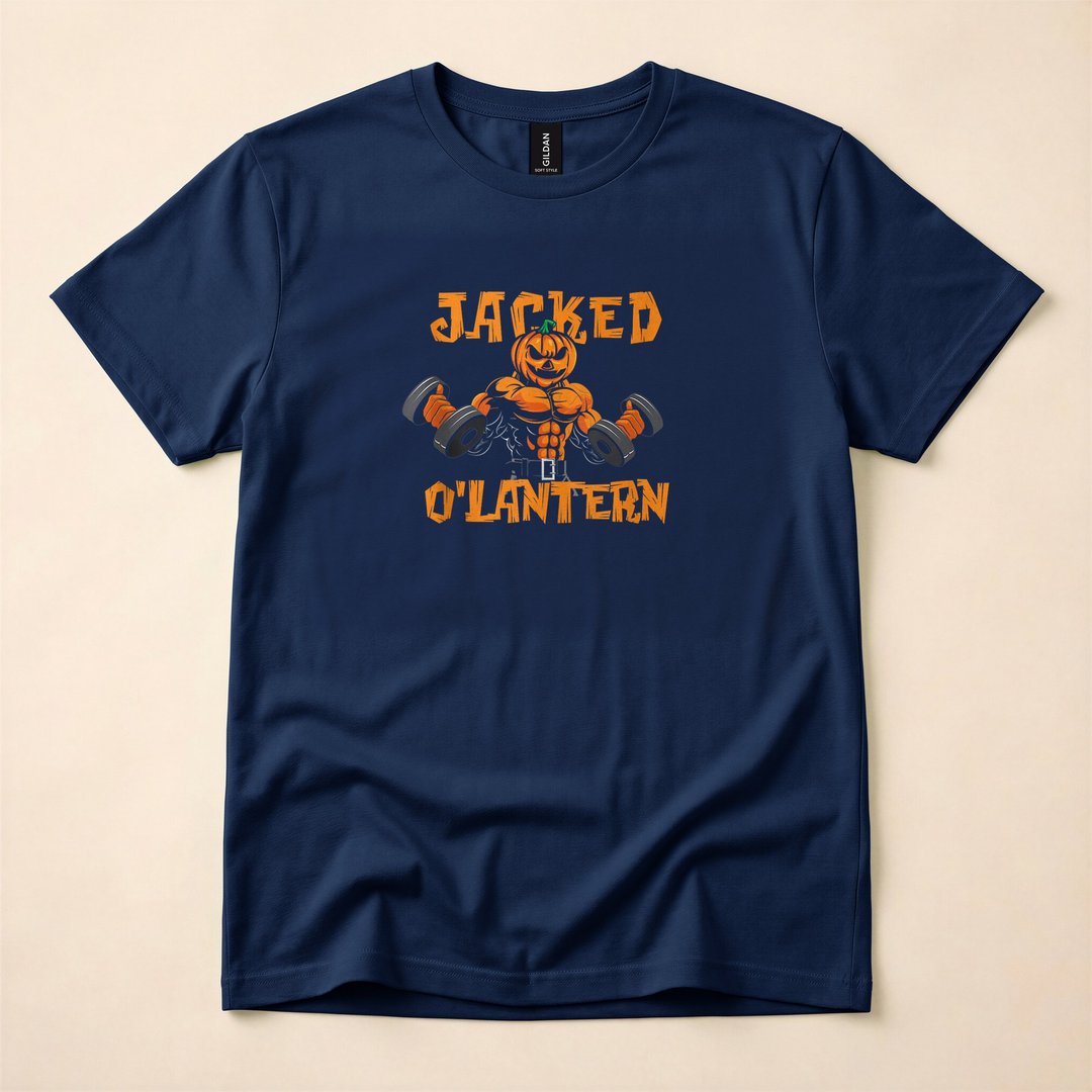 Jacked O'Lantern Halloween Gym Workout Pumpkin T-Shirt - photo 2