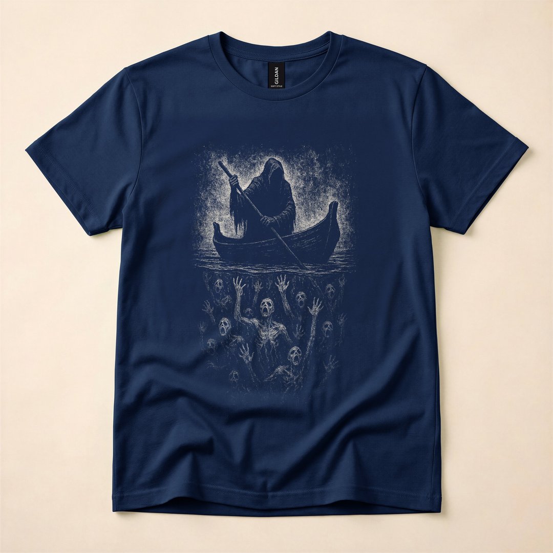 Charon Reaper Underworld Goth Horror Mythology T-Shirt - photo 2