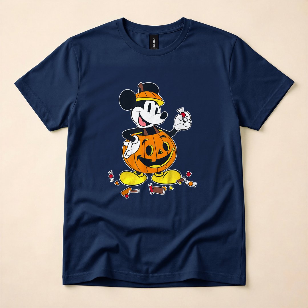 Mickey and Friends Pumpkin Halloween Costume T-Shirt, Cute Spooky Season Party Tee - photo 2