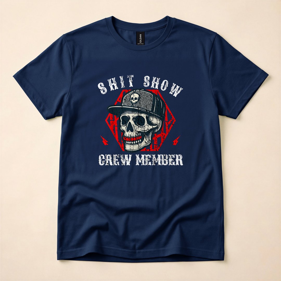 Shit Show Crew Skull Boss Manager Skeleton Halloween T-Shirt - photo 2