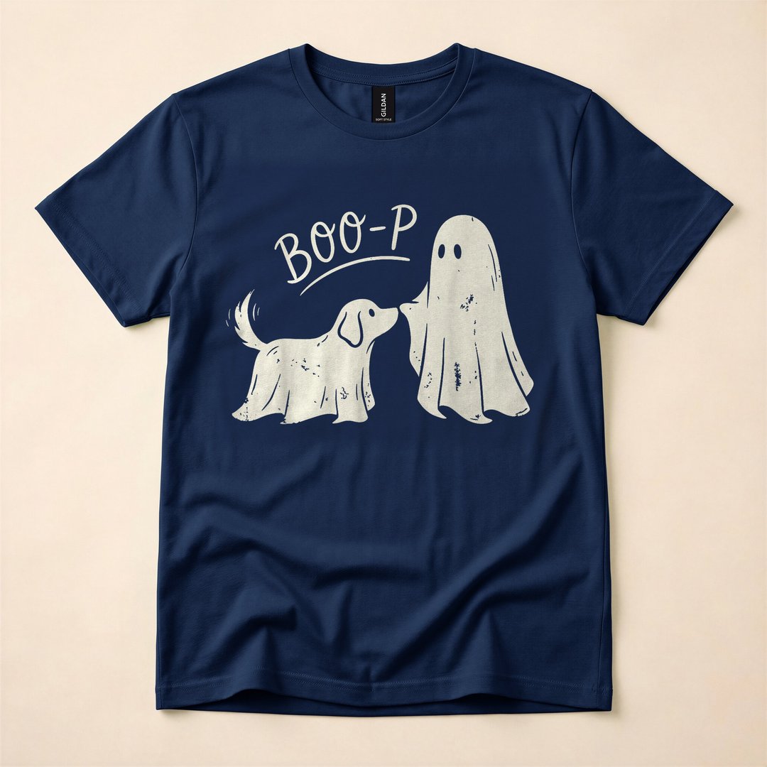 Boop the Ghost Dog Cute Spooky Season Dog Lover T-Shirt - photo 2