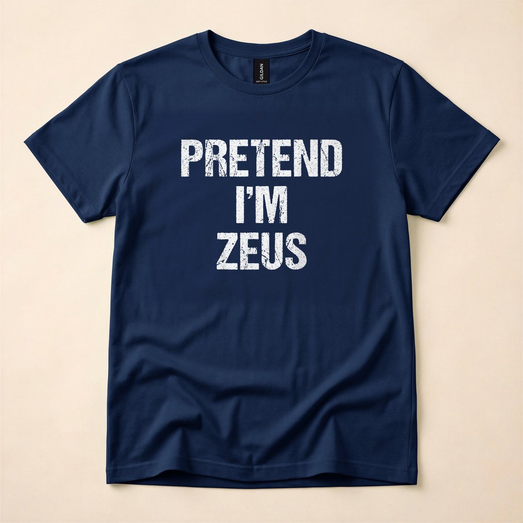 Pretend I'm Zeus Greek God Halloween Costume T-Shirt - photo 2