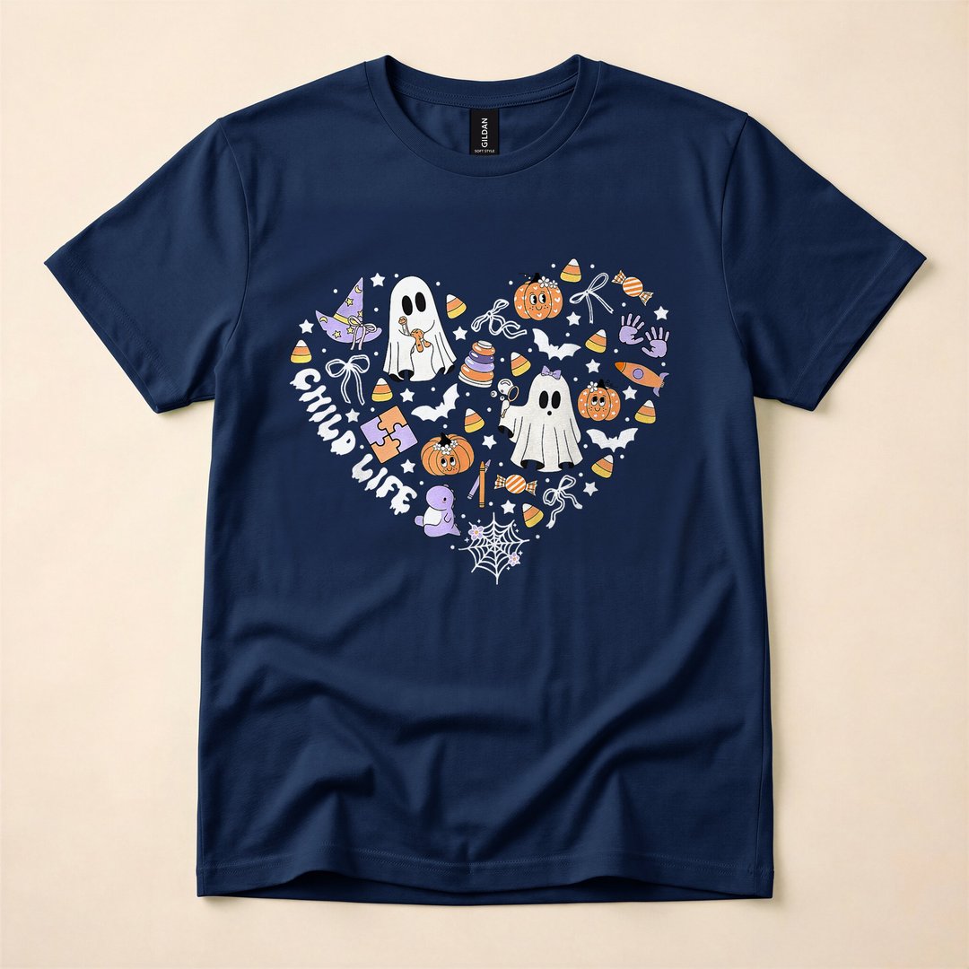 Child Life Specialist Halloween Ghost Fall T-Shirt - photo 2