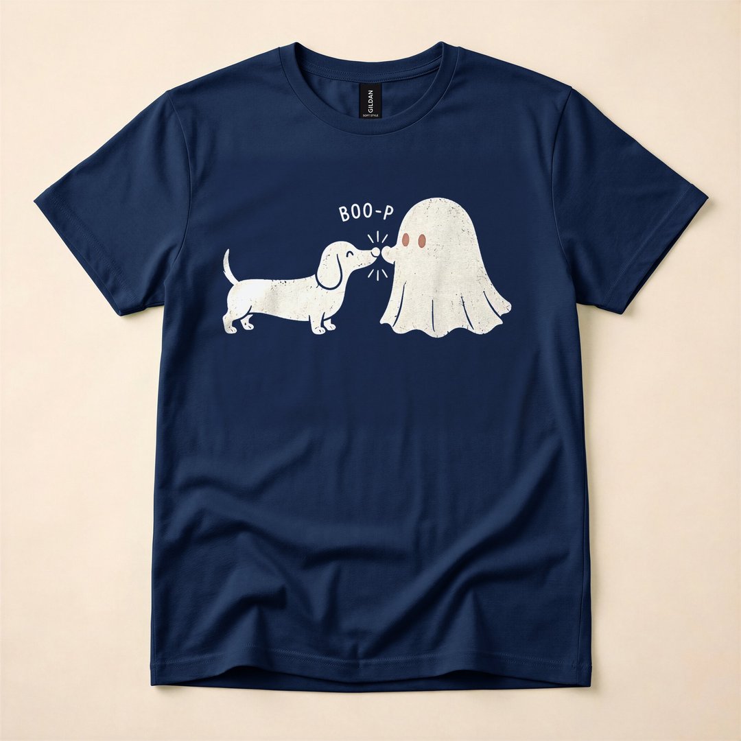 Boo Ghost Dachshund Funny Halloween Dog Lover T-Shirt - photo 2