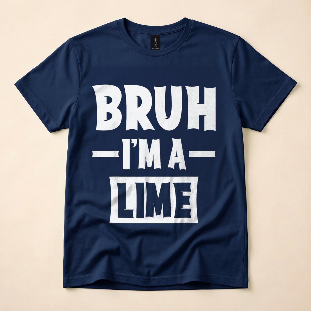 Bruh I'm a Lime Funny Lazy Halloween Costume T-Shirt - photo 2