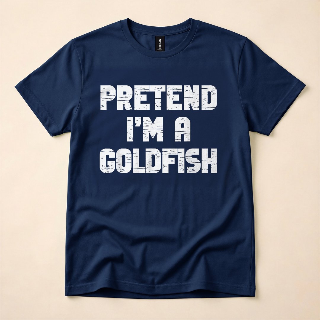 Pretend I'm a Goldfish Lazy Halloween Costume T-Shirt - photo 2
