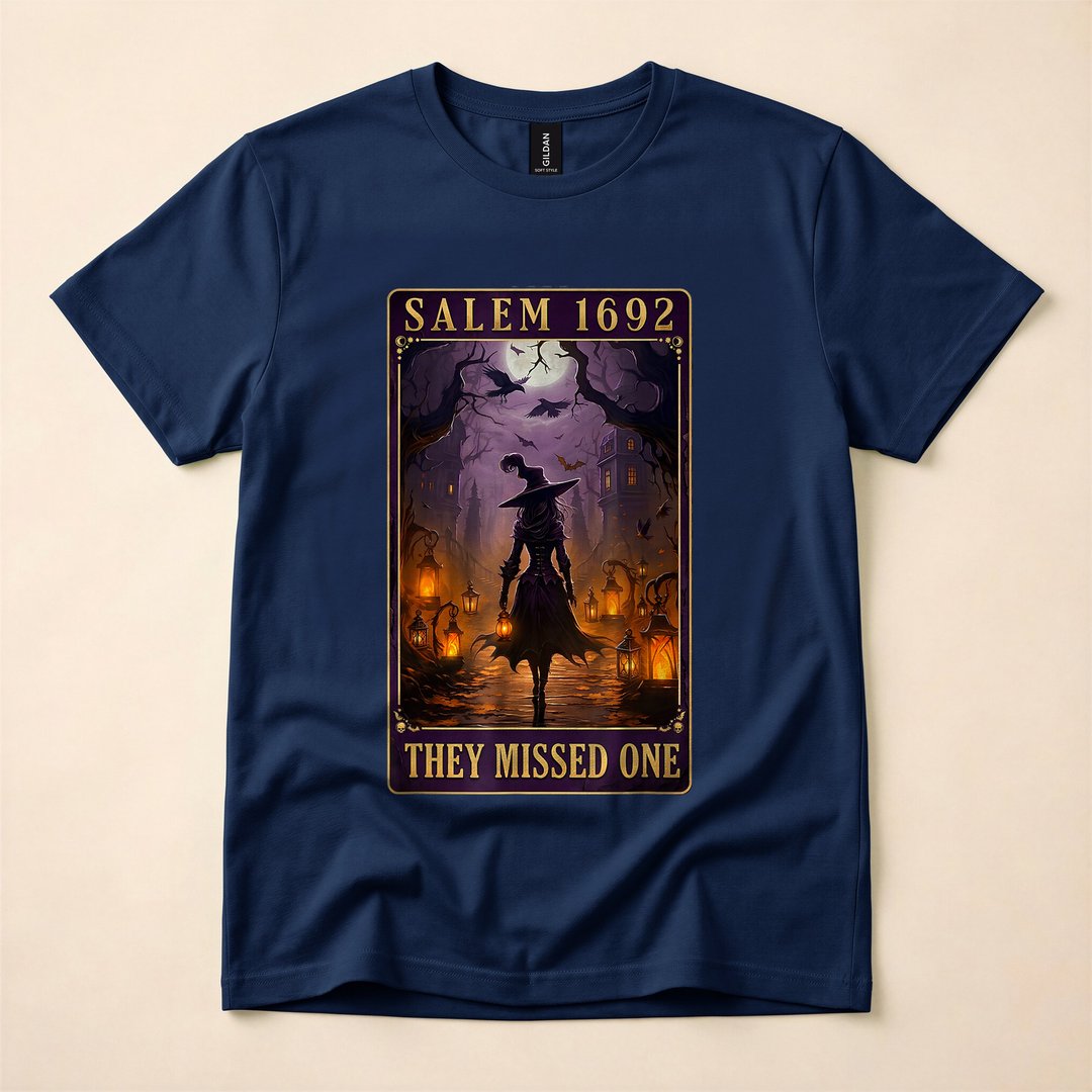Salem 1692 They Missed One Funny Witch Halloween T-Shirt - photo 2