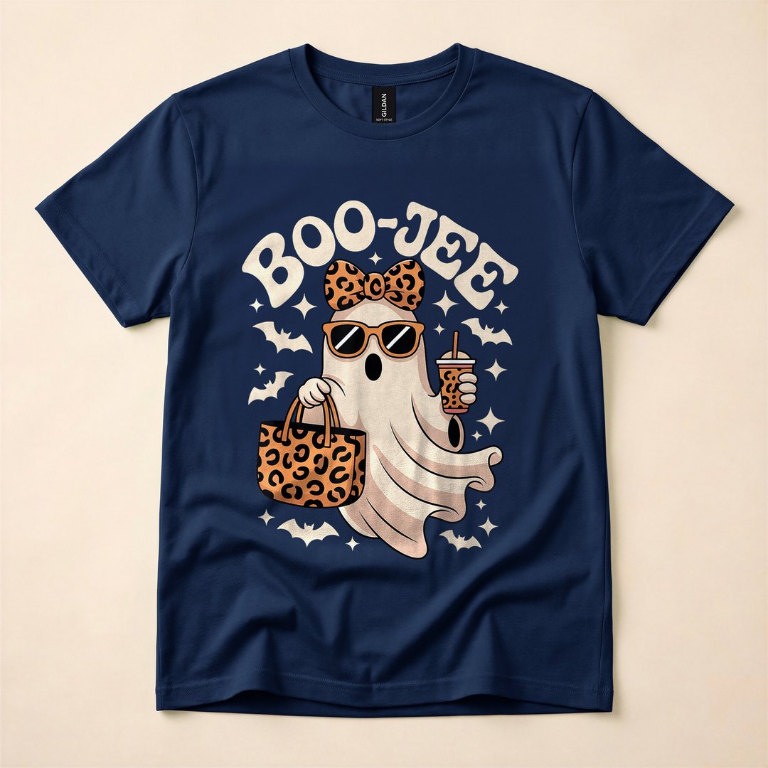 Coquette Leopard Boujee Ghost Halloween T-Shirt - photo 2