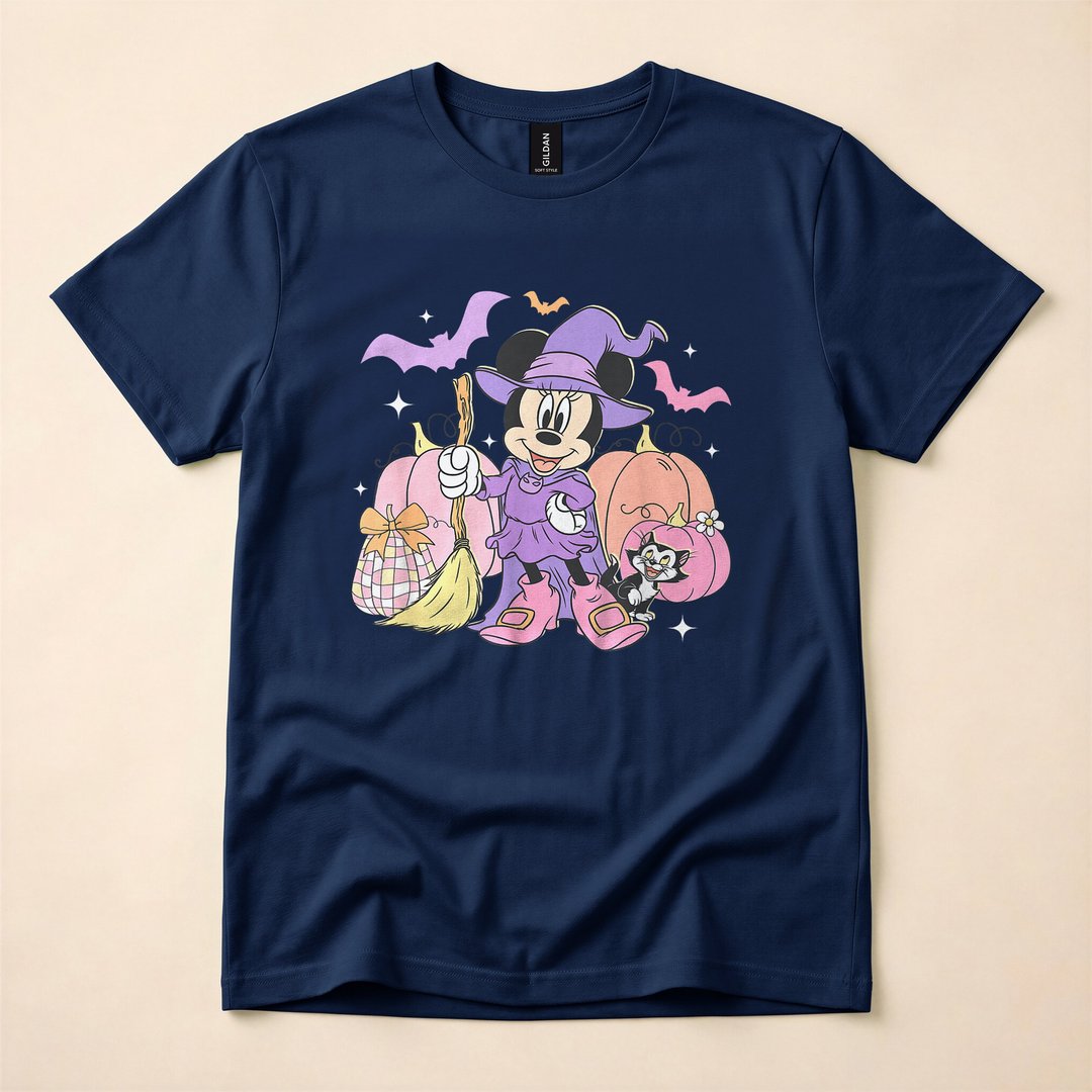 Disney Minnie Mouse Cute Purple Witch Halloween T-Shirt - photo 2