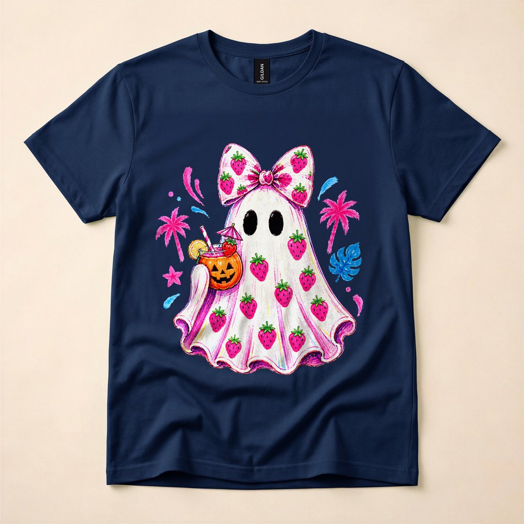Summerween Funny Ghost Summer Beach Halloween T-Shirt - photo 2