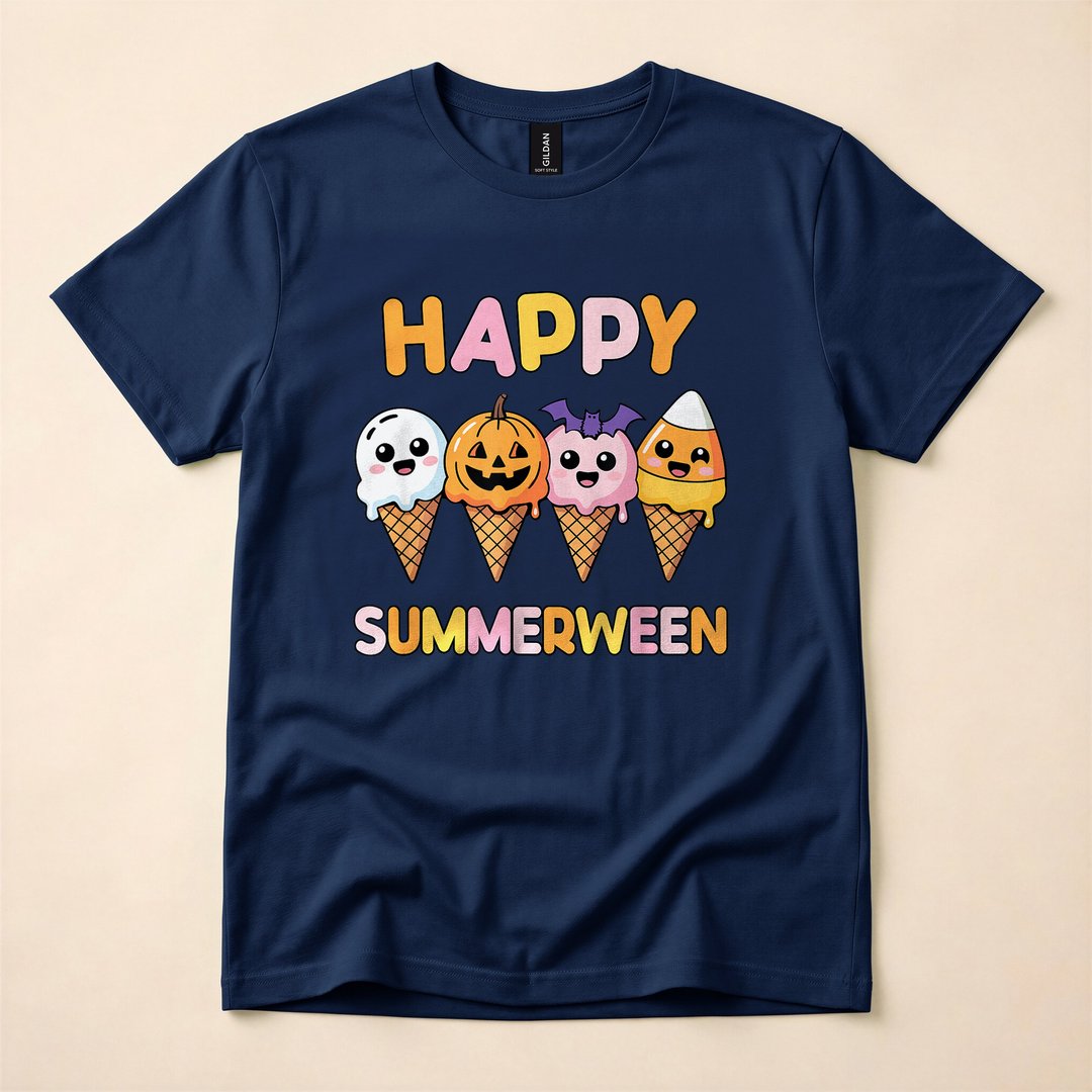 Happy Summerween Summer Halloween Ice Cream T-Shirt - photo 2