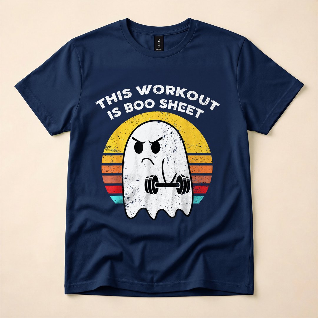 This Workout Is Boo Sheet Funny Ghost Gym T-Shirt - photo 2