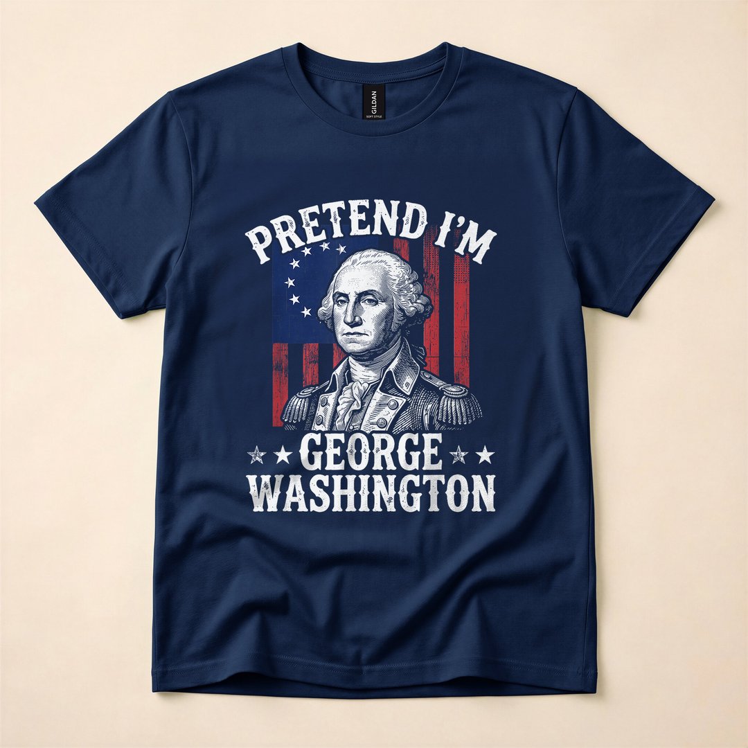Pretend I'm George Washington Halloween Costume T-Shirt - photo 2