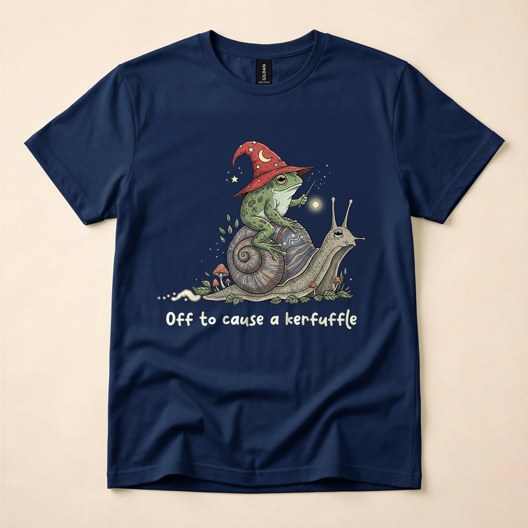 Witchy Frog Wizard Off to Cause a Kerfuffle Meme T-Shirt - photo 2