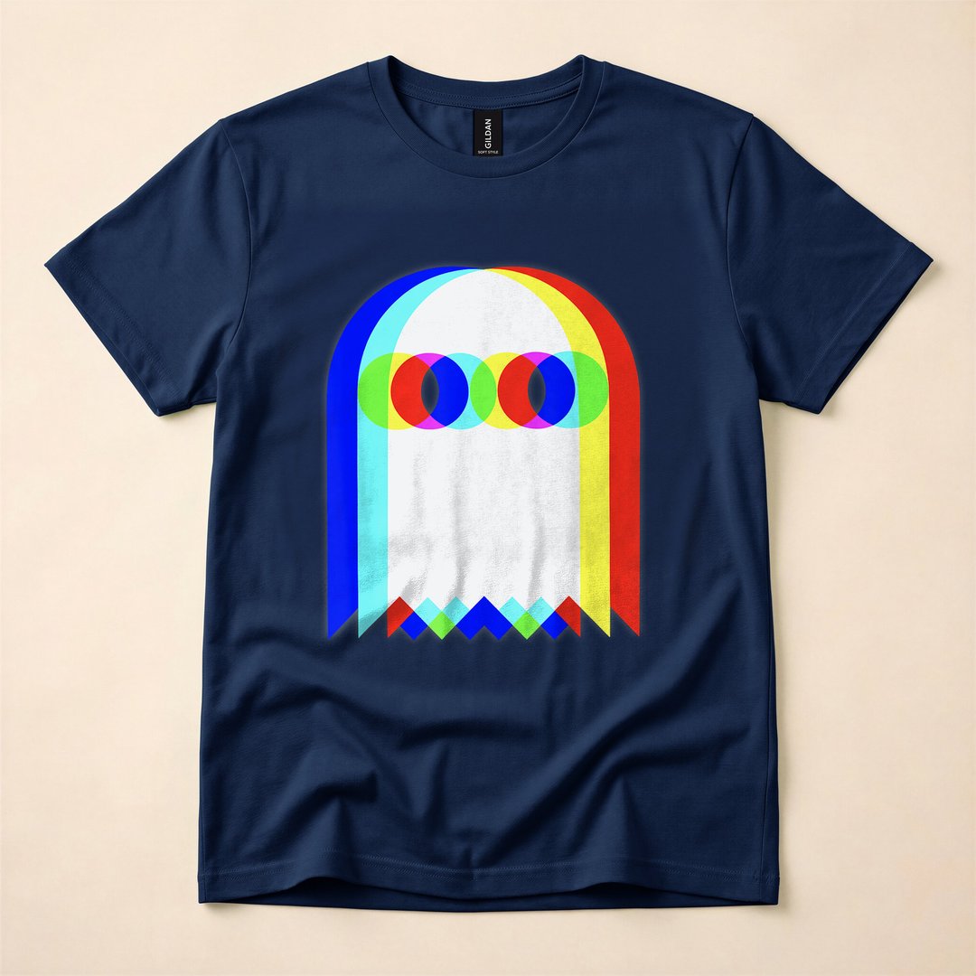 Vaporwave Ghost Retro Halloween Techno T-Shirt - photo 2