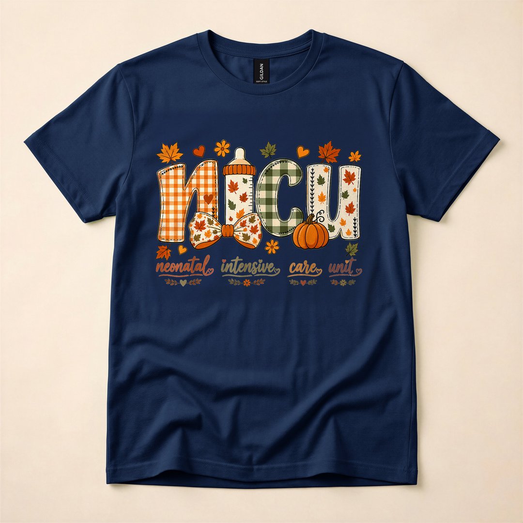 NICU Nurse Pumpkin Fall Neonatal Halloween T-Shirt - photo 2