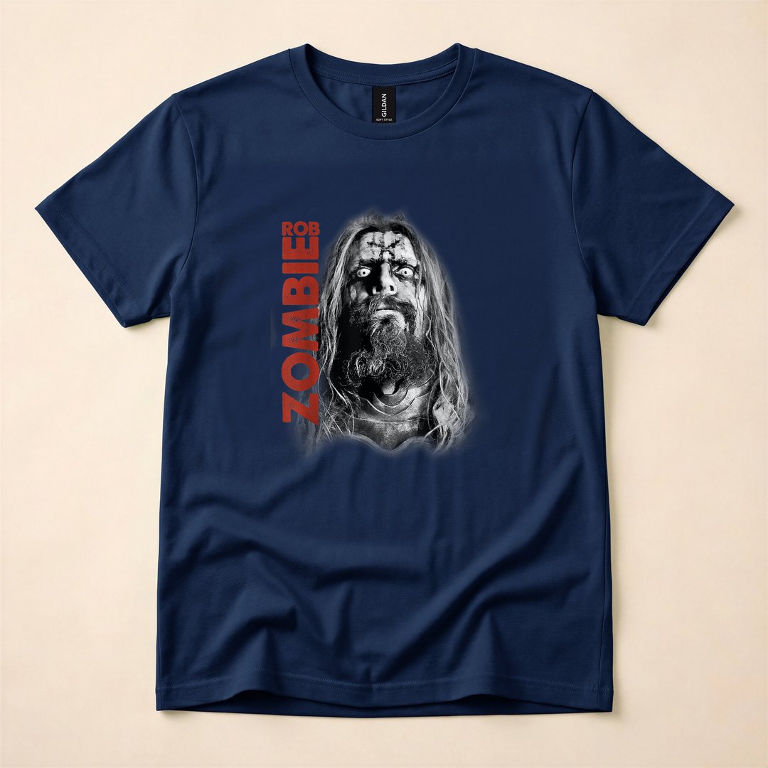 Rob Zombie Unmasked Face Horror Portrait T-Shirt - photo 2