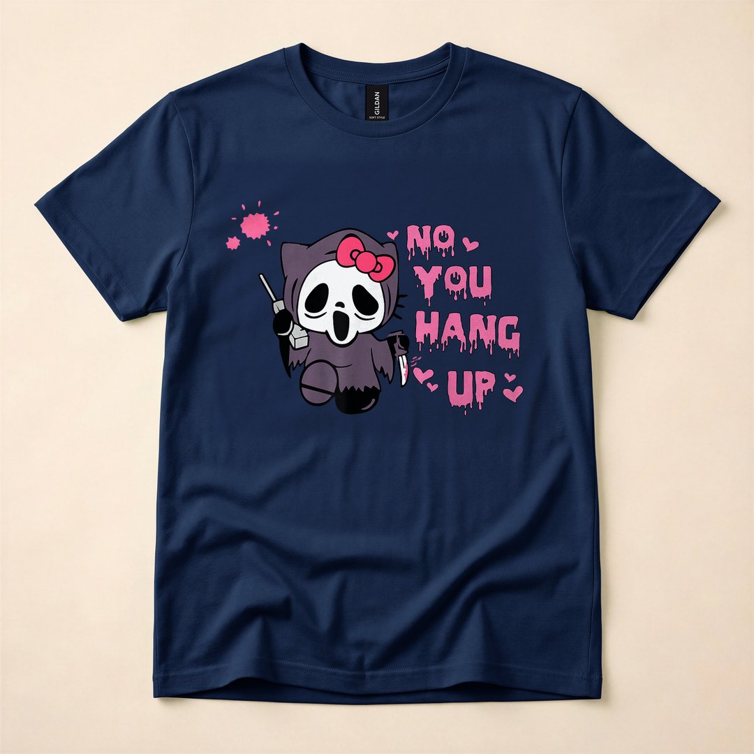 No You Hang Up Funny Skeleton Cats Horror Halloween T-Shirt - photo 2