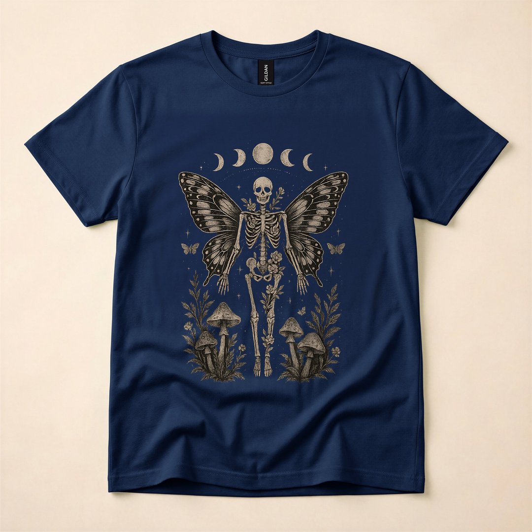 Y2K Grunge Fairycore Skeleton Emo Graphic T-Shirt - photo 2